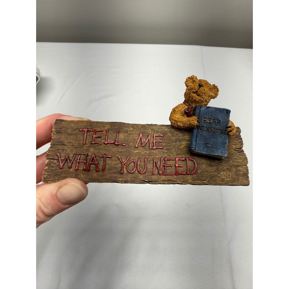 Boyds Collection Tell Me What You Need Bear Resin Desk Sign 4136 Rustic Decor